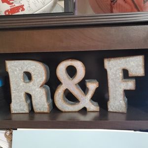 Galvanized letters